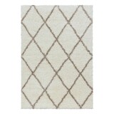 thumbnail of Carpetsale24 Hochflor Teppich Creme 140x200 cm Rauten Design Flauschig-Weich Langflor Wohnzimmerteppich Skandinavischer Stil Shaggy Teppich