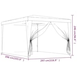 thumbnail of Tente de fête avec 4 parois latérales en maille Anthracite 3x4m Modèle AbriVillage 163
