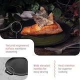 thumbnail of Victoria Grillplatte Gusseisen für Pizza, Pfanne 25cm mit Griffen, Induktion, Feuer, Ofen, VIC-31800, Schwarz