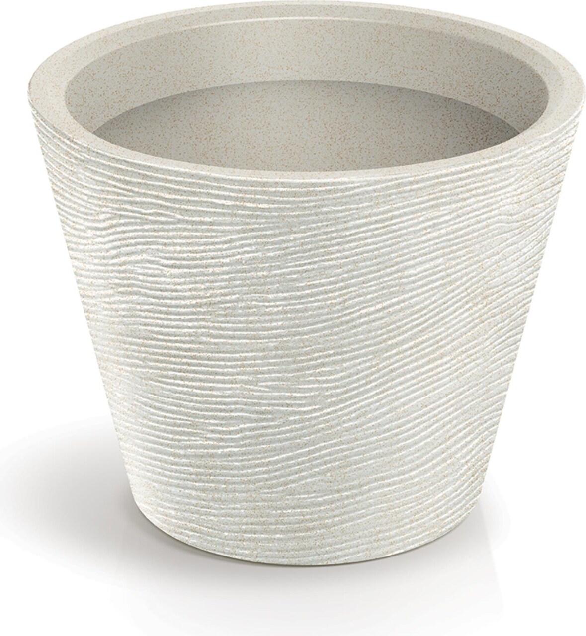 Prosperplast - Blumentopf aus Rotationsgeformtes Polyethylen 41L Ø48x38cm in farbe Sandweiß - Tubra Round ETHICK