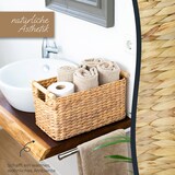 thumbnail of HMF Aufbewahrungskorb geflochten aus Wasserhyazinthe, Korb mit Holzgriffen zur Aufbewahrung für Badezimmer, Wohnzimmer, Küche, 37 x 22 x 20 cm, Natur