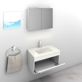 thumbnail of Badmöbel Set Gently 3 V1 Weiß MDF Waschtisch 70cm mit 1x 5W LED / Energiebox