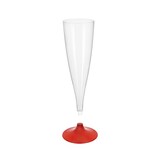 thumbnail of MONOUSO - Mehrweg Sektglas aus PS Fuß Rot 140ml 2-teilig (400 Stück)