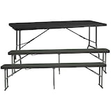 thumbnail of WellHome - Multifunctionele klaptafel 180x74x74cm en set van 2 klapbanken 183x30x43cm