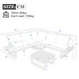 thumbnail of Merax Garten-Ecklounge-Set für 5 Personen, Verzinkter Stahl, verstellbarer Winkel-Liegefunktion, Grau