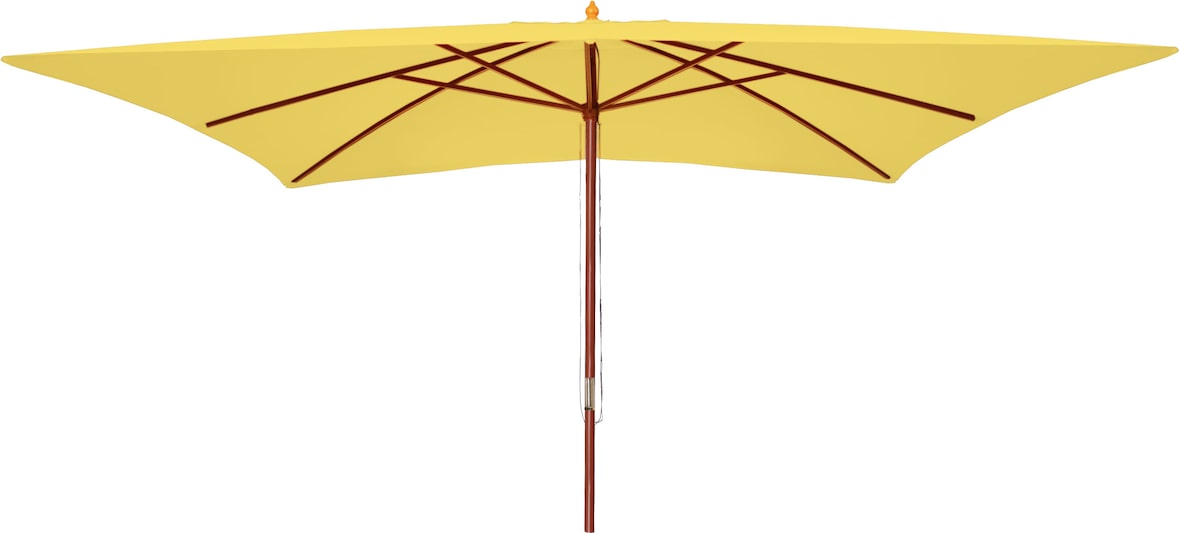 Sonnenschirm Florida, Gartenschirm Marktschirm, 3x4m Polyester/Holz 6kg ~ gelb