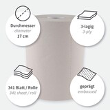 thumbnail of BIO Papierhandtuch 3-lagig FSC®-zertifiziert Innenabwicklung Natur 6 Rollen 22x22 cm