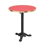 thumbnail of Rond tafelblad in framboos met gouden rand, 60 cm