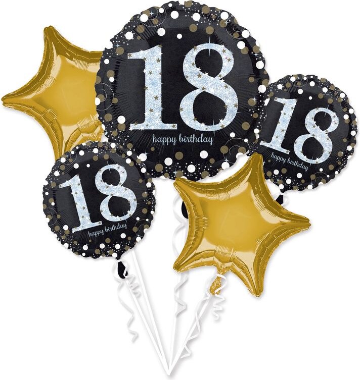 18. Geburtstag gold Folienballon Set