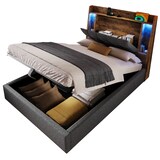 thumbnail of Polsterbett 90x200 cm mit USB Typ-C Ladefunktion und LED-Beleuchtung – stilvolles Design und vielseitiger Stauraum Grau