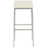 thumbnail of Banco de bar Montreal com cobertura em pele sintética aço inoxidável/creme