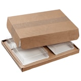 thumbnail of SOLIA plateau-repas Ecokraft avec couvercle décor feuille - EC38307 - par 50 pièces