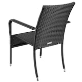 thumbnail of tectake Sillas de jardín de ratán GIRONA, apilable, capacidad de carga 120 kg - Juego de 4 negro