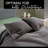 thumbnail of Teddyplüsch Winter Bettwäsche Schwarz Anthrazit 135x200cm 4 teilig Uni