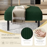 thumbnail of Fußhocker Cordstoff Smaragdgrün 56x51x39 cm, weich gepolstert mit Metallgestell