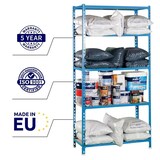 thumbnail of PROREGAL Schwerlastregal MULI | HxBxT 180x80x30cm | 5 Fachböden | Fachlast 150kg | Blau | Lagerregal Kellerregal Werkstattregal Metallregal