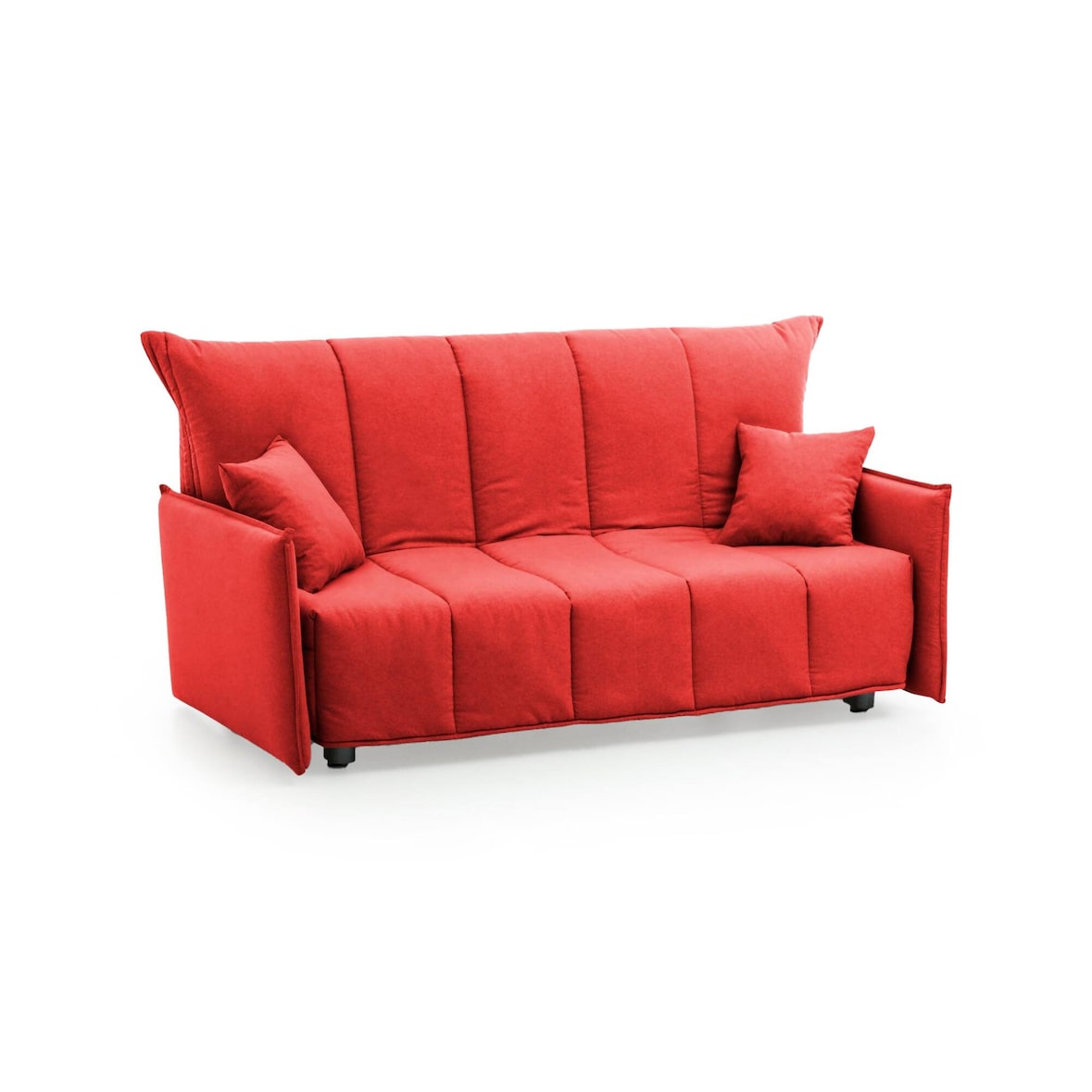 Dmora Schlafsofa Alissa, 2-Sitzer-Sofa, 100% Made in Italy, Wohnzimmersofa mit Trolley-Öffnung, aus gepolstertem Stoff, Cm 150x90h85, Rot