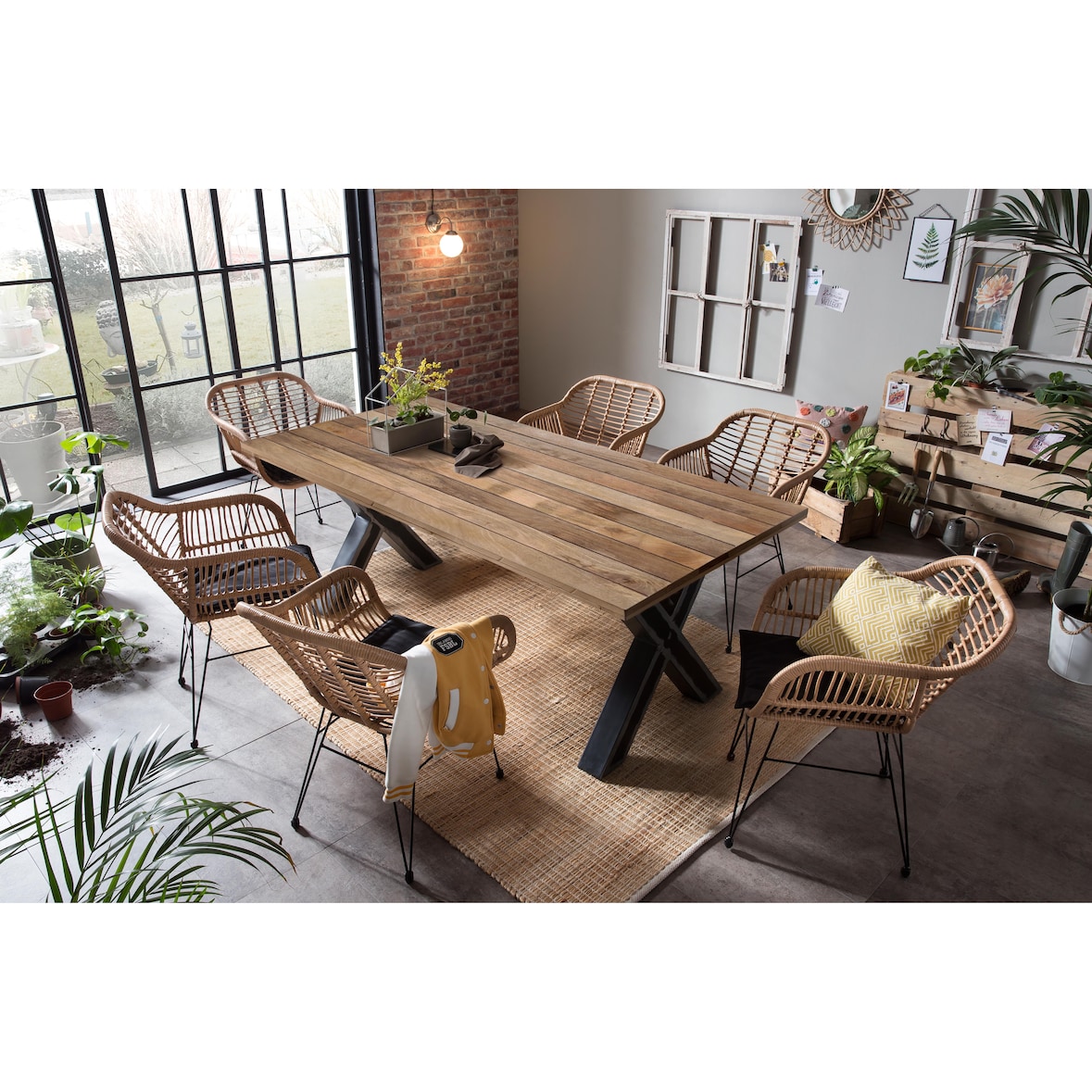 Möbilia Tisch 240x100 cm | Platte Fichte/Tanne | B 240 x T 100 x H 77 cm | natur