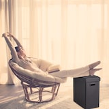 thumbnail of Relaxdays Sitzhocker mit Stauraum, Kunstleder, gepolstert, faltbarer Hocker, Wohnzimmer, HBT: 49 x 48,5 x 27 cm, schwarz