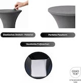 thumbnail of Stehtischhusse für Bistrotisch mit 4 verstärkten Fußlaschen elastisch Stretch OEKO-TEX zertifiziert  Ø 60-65x110-120 cm Anthrazit (5 Stück)