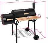 thumbnail of tectake Grill barbacoa para carbón con termómetro  Negro