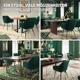 thumbnail of ML-Design – Esszimmerstühle 4er Set Dunkelgrün | Samtbezug, Armlehnen, Metallbeine, ergonomische Küchen- & Esszimmerstühle