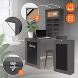 thumbnail of ML-Design Wandtisch Klappbar Grau – Klapptisch mit Tafel, 8 Fächern & Pinnwand, Wandmontage, ausklappbarer Schreibtisch mit Regal, Esstisch,