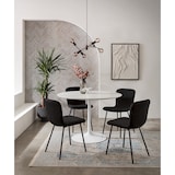 thumbnail of SalesFever Esszimmer-Stuhl im 4er Set | Bezug Bouclé Stoff | Beine Metall | B 44 x T 52 x H 79 cm | schwarz