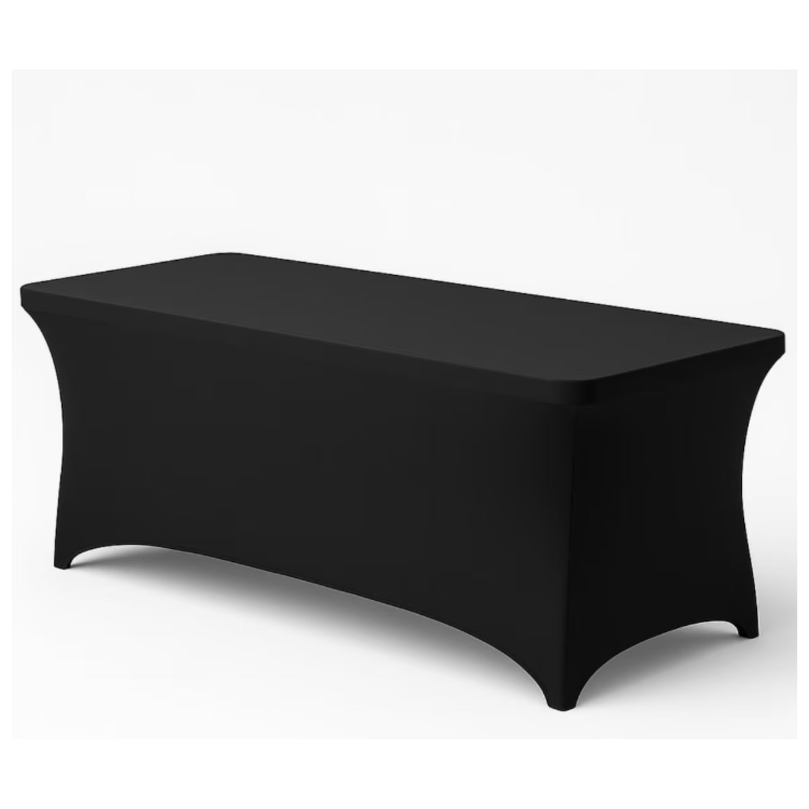 Mantel Spandex Mesa 180cm - Funda Ajustable Elástica Negra - Poliéster Sin Arrugas - Cubrepatas Reforzado - Buffet DJ Stand - Lavable