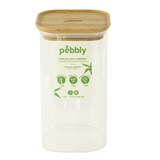 thumbnail of Boite alimentaire verre et bambou 1.4L -  140 cl Transparent Carre Verre Pebbly 11x11 cm