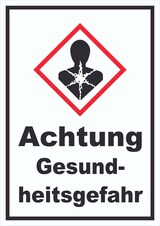 thumbnail of Schild Gesundheitsgefahr Sensibilisierung der Atemwege hochkant A2 (420x594mm)
