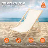 thumbnail of ECD Germany 10er Set Liegestuhl klappbar Beige Holz, verstellbar 3 Positionen bis 120 kg, Sonnenliege Gartenliege Strandstuhl