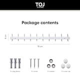 thumbnail of TOJ Living Wandkapstok – 20 haken – 78 cm – RVS – Wit – Muurkapstok