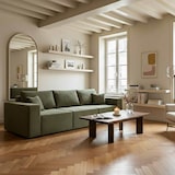 thumbnail of Oviala Stoffen fauteuil voor modulaire bank met groen kussen