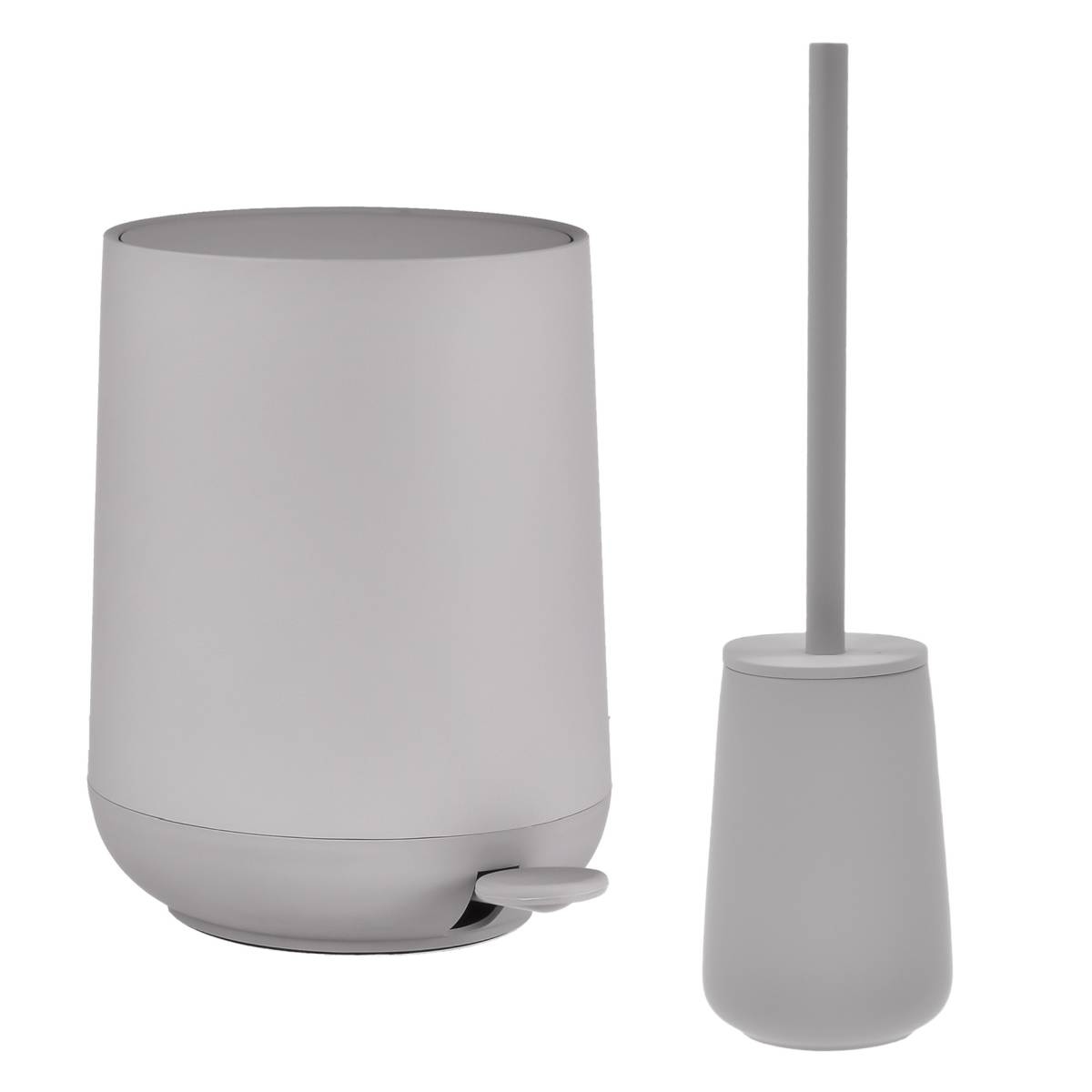 Zone Denmark Bad Accessoires 2tlg Set Pedaleimer und Toilettenbürste gull grey grau