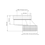 thumbnail of WC Anschlussstutzen Exzentrischer Anschluss Abfluss Rohr Versatz Stutzen ø90 60mm