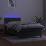 thumbnail of vidaXL Boxspringbett mit Matratze & LED Dunkelgrau 100x200 cm Samt