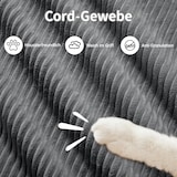thumbnail of Merax Modulares Cord Sofa 2-Sitzer mit 1x Hocker, Cloud Sofa rahmenlos, bodennah mit tiefer Sitzfläche, weich & bequem, rutschfest, Grau