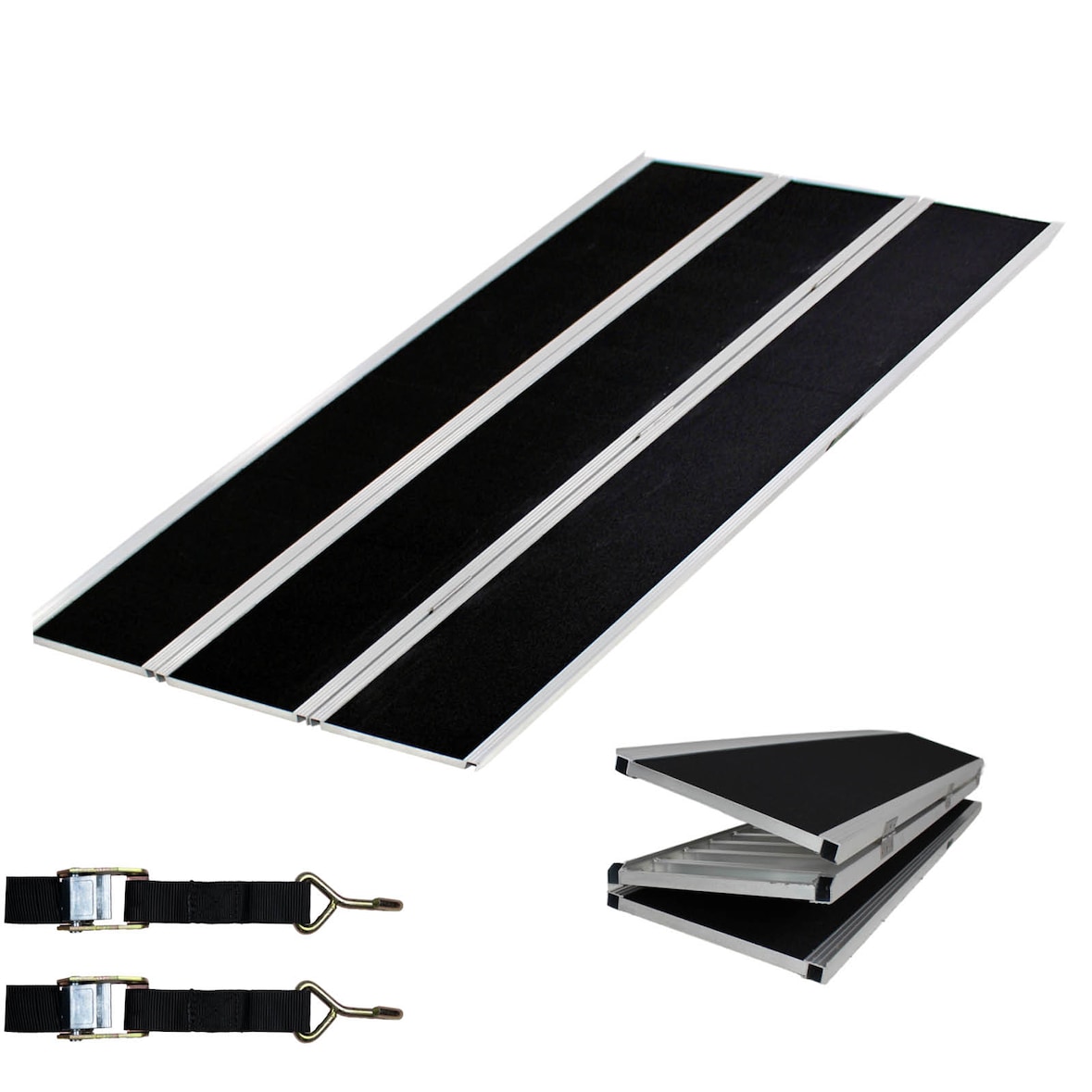 DREIBREIT by TRUTZHOLM 3-fach Auffahrrampe klappbar 175cm Tragkraft 1020kg Alu grau schwarz beschichtet Verladerampe Rampe