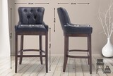 thumbnail of CHEFGASTRO Barhocker CORSICA Echtleder, Antik HxBxT 109x55x57cm Echtleder Schwarz Barstuhl