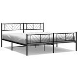 thumbnail of vidaXL Bedframe met hoofd- en voeteneinde metaal zwart 193x203 cm