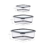 thumbnail of Set 3 Recipientes Herméticos para Alimentos, de forma Cuadrada Gris 7house