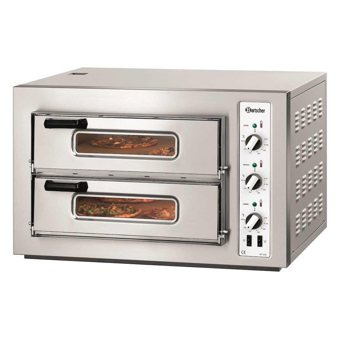 Forno elétrico duplo para pizzas 4 pizzas Pro - NT 502 6,0 kW - Bartscher Bartscher