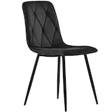 thumbnail of Esszimmerstuhl 4er Set Samt Schwarz 86x46x43 cm mit Fischgrätenmuster Polsterung und Rückenlehne, Metallbeine, modern für Küche Büro
