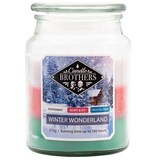thumbnail of Duftkerze Candle Brothers Winter Wonderland, Kerze im Glas, 2 Dochte, 510g, 100h Brenndauer, Raumduftkerze, grün-rot