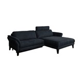 thumbnail of KAWOLA Sofa MALTA Ecksofa Stoff schwarz mit Kopfstütze Recamiere rechts