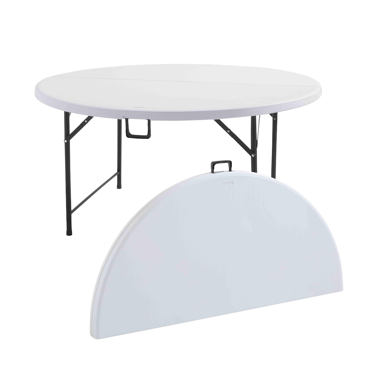 Tavolo rotondo pieghevole Rekkem 150 x 150 x 74cm Bianco