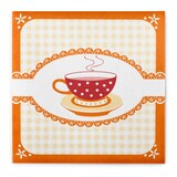 thumbnail of Sovie HORECA Serviette Kathrin in Orange aus Linclass® Airlaid 40 x 40 cm, 50 Stück - Karo Kaffee Tasse