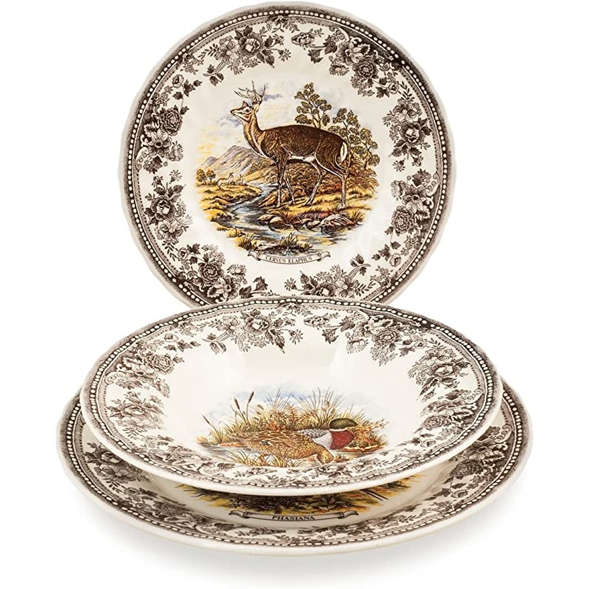 Churchill Servizio Tavola 18 Pezzi Scene di Caccia in Earthenware