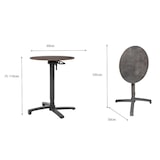 thumbnail of METRO PROFESSIONAL Gastro klaptafel in hoogte verstelbaar Massini, aluminium, Ø 60 x 74 cm, HPL tafelblad, stone look, steengrijs